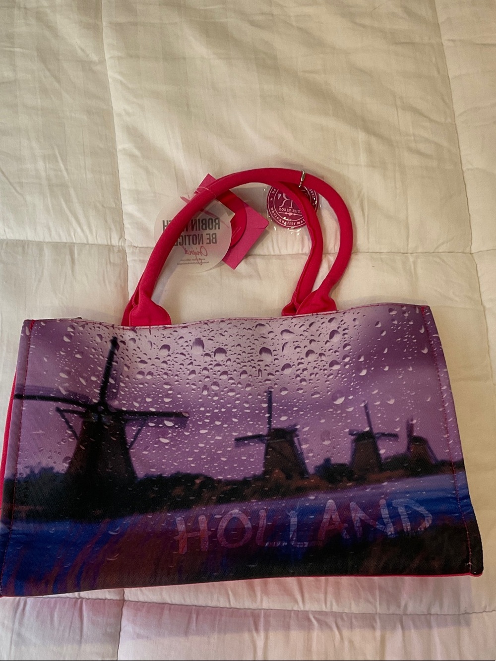 Robin Ruth Holland pink and purple tote bag. NWT.